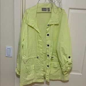 Chico's Neon Lime Utility Jacket